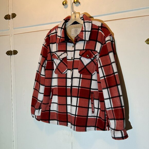 Sage Collective Plaid Lined Shacket Size L - Picture 8 of 10